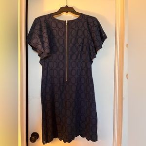 J Crew - Navy blue, eyelet dress. Beautiful for spring and summer weddings.